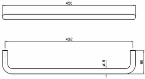 Zucchetti Medameda ZAD521 Portasciugamani 45 cm A Muro Cromo