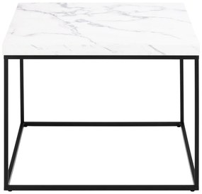 Tavolino bianco con piano in marmo 60x60 cm Barossa - Actona