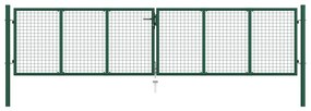 Cancello Da Giardino A Rete İn Acciaio 390x75 Cm Verde /