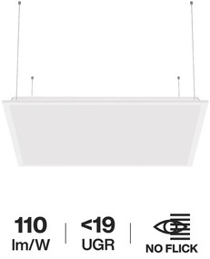 Pannello LED a Sospensione 60x60 40W IP40 110lm/W No Flickering UGR19 Colore Bianco Naturale 4.000K