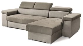 Divano letto angolare reversibile in nabuk 280 cm COMFORT Grigio e Tortora