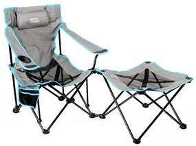 Tavolo da campeggio pieghevole + sedia grigio/blu