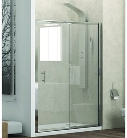 Kamalu - porta doccia nicchia 100cm con anta scorrevole e vetro trasparente anticalcare kf5000