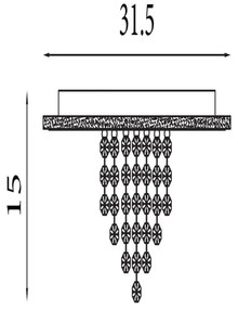 Searchlight 21126-32BK - LED dimmerabile plafoniera DELUGE 20W/230V Ø 31,5 cm nero