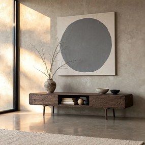 Mobile TV marrone in rovere massiccio 220x45x45 cm Fawn – Gazzda