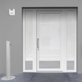 Portoncino d'ingresso Condo9 L 90 x H 210 cm in PVC bianco, apertura spingere a destra