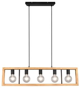 Anahita 5 Lampada a Sospensione Wood/Black - Lindby