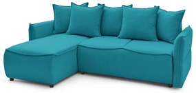 Divano letto angolare turchese (angolo sinistro) Leon - Bobochic Paris