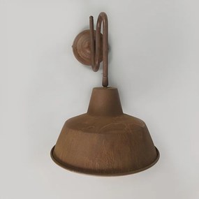 Lampada da parete industriale ruggine con interno dorato - Factory