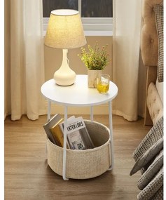 Tavolino laterale NOIRA bianco/marrone chiaro