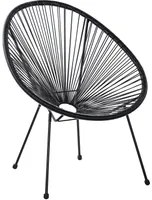 Sedia da Giardino Rattan Sintetico di colore nero Papasan stile Moderno contemporaneo esterno balcone terrazza