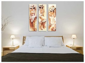 Quadro murale su tela 3 pezzi Romantic Mood - Wallity