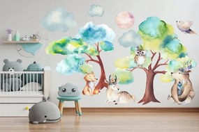 Adesivo da parete colorato per bambini in tonalità delicate 120 x 240 cm