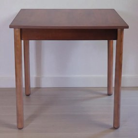 Tavolo fisso in legno con gamba Tonda RISTORANTE misura 80x80 NOCE