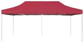 Gazebo Professionale Pieghevole in Alluminio 6x3 m Rosso Vino