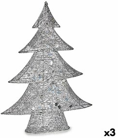 Statua Decorativa Albero di Natale Metallo Argentato 12 x 59,5 x 48,5 cm (3 Unità)