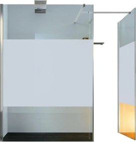 Box doccia walk-in Wens, vetro serigrafato 6 mm, H 200 cm, profilo cromo