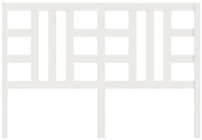 Testiera per letto bianca 156x4x100 cm legno massello di pino