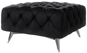 Poggiapiedi nero con rivestimento in velluto Chelsea – Ropez