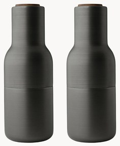 Set macina sale e pepe con coperchio in legno di noce Bottle Grinder 2 pz