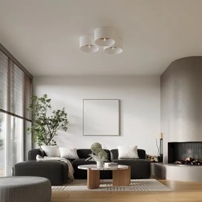 Sollux SL.1393 - Plafoniera TELESTO 1xE27/15W/230V diametro 35 cm bianco/beige