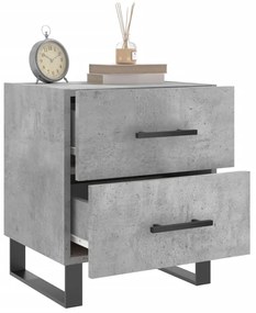 Comodini 2 pz grigio cemento 40x35x47,5 cm in legno multistrato