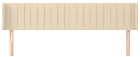 Testiera ad orecchio crema 183x16x78/88 cm in tessuto
