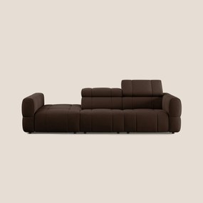 Giotto Divano con terminale e opzione relax elettrico in microfibra effetto velluto impermeabile T09