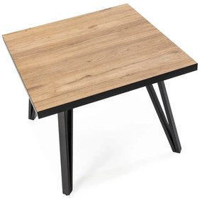 Tavolino nero/naturale con piano in rovere 60x60 cm Sindi - Marckeric