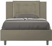 Letto una piazza e mezza contenitore imbottito 120x210 similpelle cappuccino Annalisa