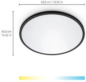 WiZ - Plafoniera LED dimmerabile SUPERSLIM LED/22W/230V Wi-Fi nero