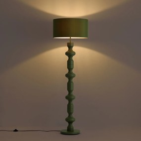 Lampada da terra retrò verde con paralume in tessuto 160 cm - Captain