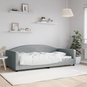 Letto da giorno grigio chiaro 100x200 cm in tessuto