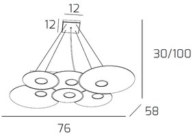 Sospensione Moderna Cloud Metallo Sabbia 6 Luci Gx53