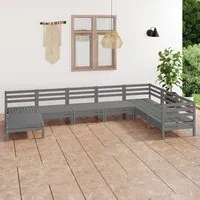 Set Divani da Giardino 8 pz in Legno Massello di Pino Grigio cod mxl 36615