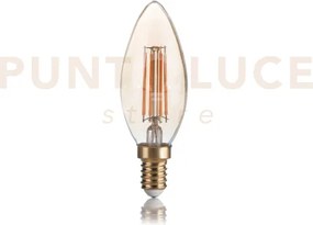 Lampadina attacco e14 oliva in vetro ambra 4 w 400 lm 2200 k ø 35 x...