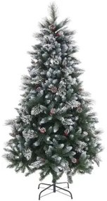 Albero di Natale Bianco Rosso Verde Naturale PVC Metallo Polietilene Plastica 180 cm