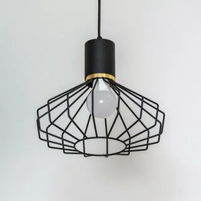 Lampada a sospensione con cavo SOLANO 1xE27/15W/230V nero/oro