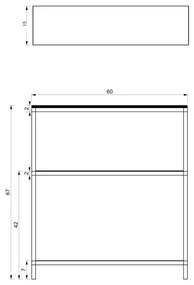 Portaoggetti da bagno 67x60 cm nero