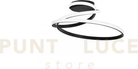 Plafoniera led coaster circolare nera 40w 5440lm cct 3000k 4000k 65...