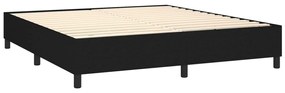 Letto a Molle con Materasso e LED Nero 160x200 cm in Tessuto