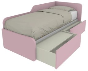 1064C - Letto singolo 80x190 con spalliera sagomata e cassettoni indipendenti