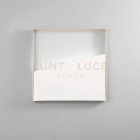 Plafoniera led alba quadrata bianca e oro 10w 1200lm cct 3000k 4000...