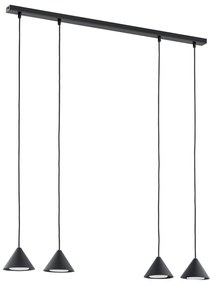 Sospensione Minimal Skadi 4 Luci In Acciaio Nero