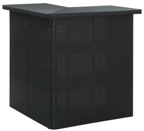 Tavolo Da Bar Ad Angolo Nero 100x50x105 Cm İn Polyrattan /