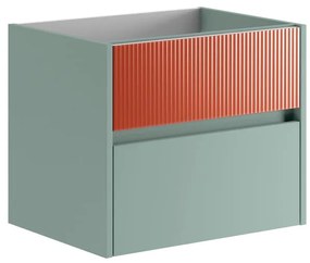 Mobile da bagno sotto lavabo Niwa verde laccato opaco L 59.5 x H 50 x P 45.5 cm 2 cassetti, lavabo non incluso