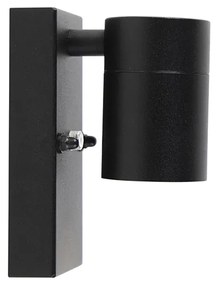 Lampada da parete esterna moderna nera IP44 con sensore crepuscolare - Solo
