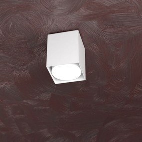 Plafoniera Moderna Cubica Area Metallo Bianco Metallo 1 Luce Gx53 10Cm