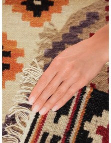 Passatoia rossa in lana reversibile/tessuta a mano 60x190 cm Kamal Kian – Nouristan