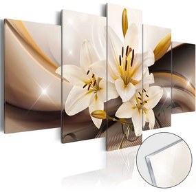 Quadri su vetro acrilico  Shiny Lily [Glass]  Colore Marrone, Dimensioni e Misure 100x50